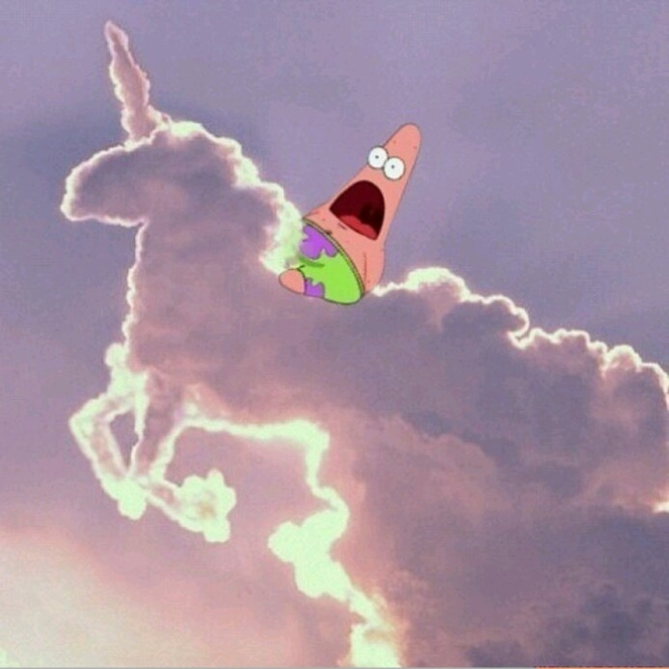 sky, unicorn, patrick, SpongeBob SquarePants, powerful image